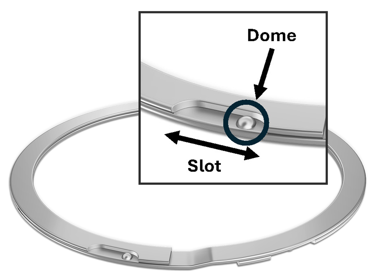 dome and slot retaining ring